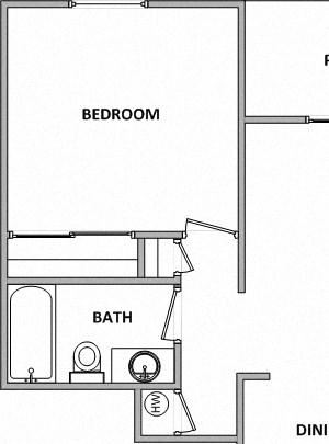 Garden Glen II 1x1 Floor Plan 646 Square Feet